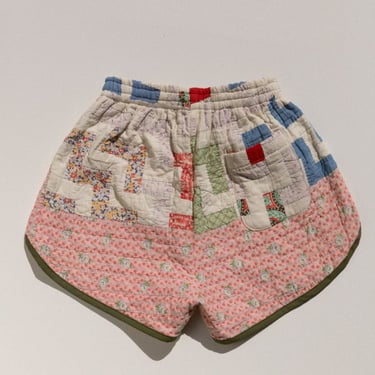 Carleen Quilt Track Shorts - Pink Daisy Print