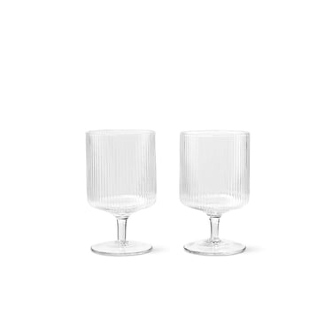 Ripple Wine Glasses, Set of 2, Clear