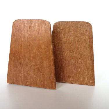 Mid Century Modern Teak Bookends, Pair of Danish Modern Stylish Wooden Bookends 