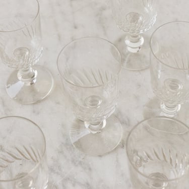 Petite Cut Glass Wine Glass Set of 8