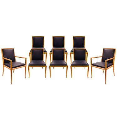 T.H. Robsjohn-Gibbings Elegant Set of 8 Dining Chairs 1950s