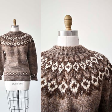 Vintage Fair Isle Sweater / Vintage Knit Sweater / 1960s Knit Sweater / Vintage Scandinavian Sweater / Vintage Sweater Medium 