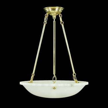 Modern Design White Alabaster Dish Pendant Light