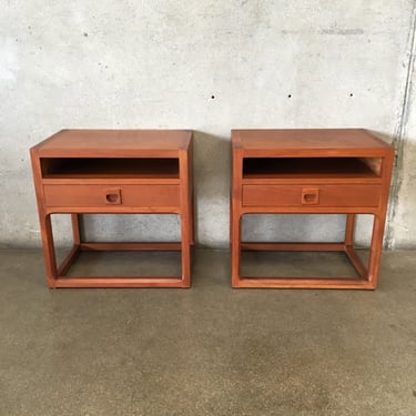 Pair of 1970's Vintage Teak Nightstands / Side Tables