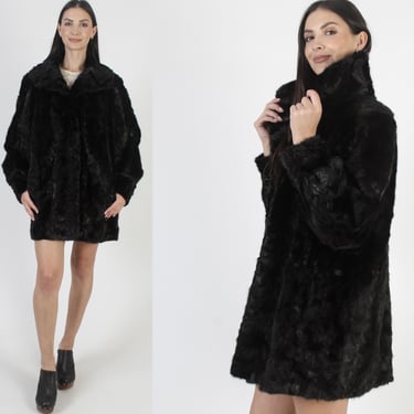 Real Womens Mid Length Mink Coat, Soft Genuine Mahogany Jacket, Large Shawl Roll Fur Back Collar 