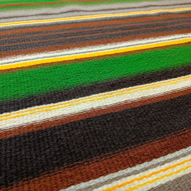 Mid-Century Finnish Rana/Raanu Wool Tapestry - Striped Pattern in Vibrant Colours 