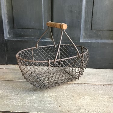 Wire Egg Basket, Miniature, Egg Collection, Plant Basket, Homestead, Gardening, Rustic Farmhouse 