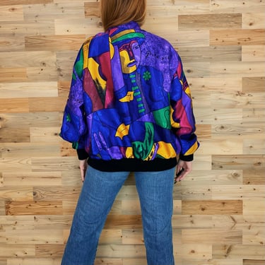 Vintage Picasso Art Print Double-Breasted Blazer Bomber Jacket 