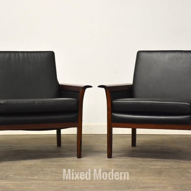 Modern Rosewood Lounge Chairs by Knut Sæter - A Pair 