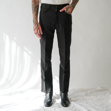 Vintage 90s LEVIS Black Sta Prest Bootleg Flare Pants | Size 33x32 | 100% Dacron Polyester | 1980s 1990s LEVIS Designer Rockabilly Mod Pants 