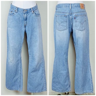 1990s Vintage Bootcut Low Rise 515 Light Wash Jeans / 90s Cotton Denim Y2K Pants / Size Medium - Large Waist 31" 