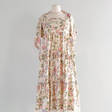 Sweetest 1970's Floral Tiered Sundress / Sz Small