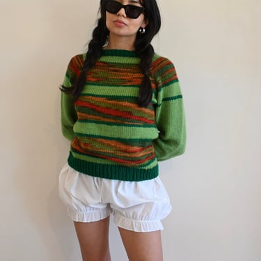 hand knit sweater | green multi