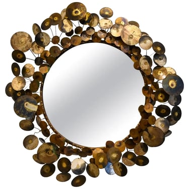 Brass Raindrops Mirror by Curtis Jere, ca. 1968