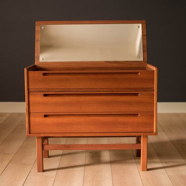 Danish Modern Teak Three Drawer Vanity Chest by Nils Jonsson 