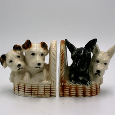 vintage scottie and terrier dog bookends 