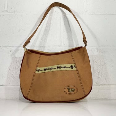 Vintage Brown Canvas Shoulder Purse Ralfeaux Tan Shoulder Bag Handbag Retro Tote 1970s 70s 