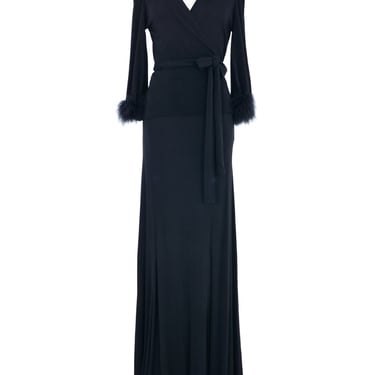 Yves Saint Laurent Marabou Trimmed Jersey Evening Ensemble