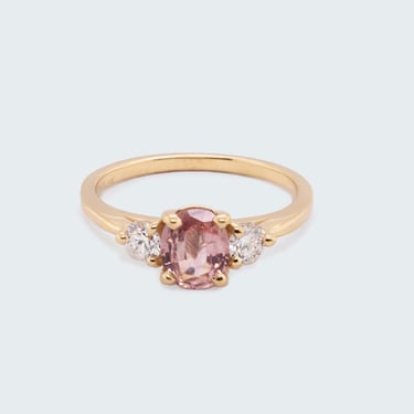 Cecile .88ct Oval Pink Sapphire Engagement Ring