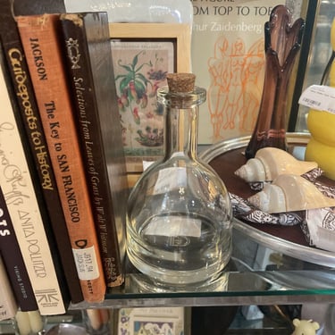 Small Glass Decanter with Cork Stopper
