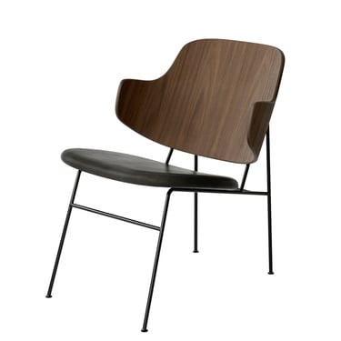 THE PENGUIN LOUNGE CHAIR - WALNUT AND BLACK SEAT