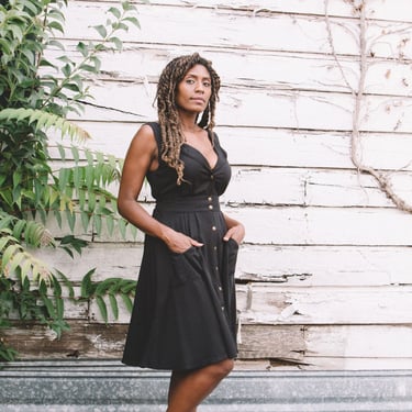 Sheet Dress in Black Challis