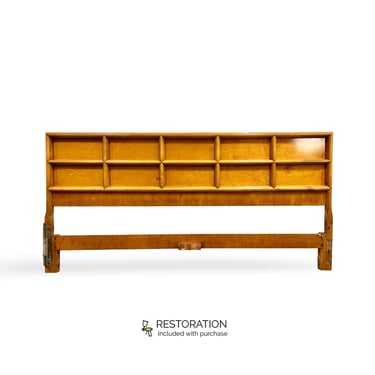 Edmond Spence Vintage Mid Century Modern Swedish Birch King Size Headboard c. 1960s 