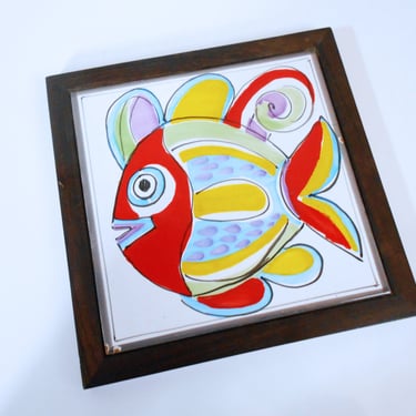 Italian Tile Framed Fish Trivet - La Musa Style, Desimone Style 