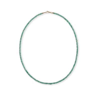 Tiny Beaded Emerald Necklace  — Charm + Chain Trunk Show