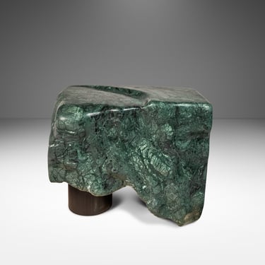 Abstract Organic Modern Sculpture Hand-Carved in Green Marble by Mark Leblanc for Mark Leblanc Studios, USA, c. 2023 