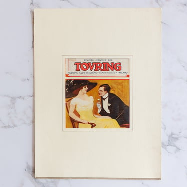 turn of the century Italian matted magazine cover, “Touring Club Italiano”