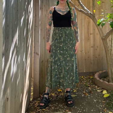 Vintage 1990’s Sage Green Floral Skirt 