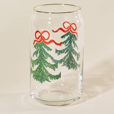 Evergreen Cheer Christmas Tree Soda Can Glass