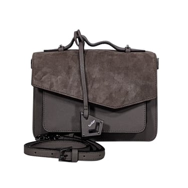 Botkier - Grey Saffiano Leather & Suede Crossbody Bag