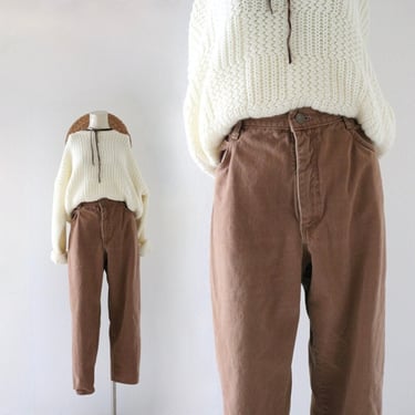 high waist cedar jeans - 31 - vintage 90s y2k brown beige tan flat front high waist size medium denim womens pants 