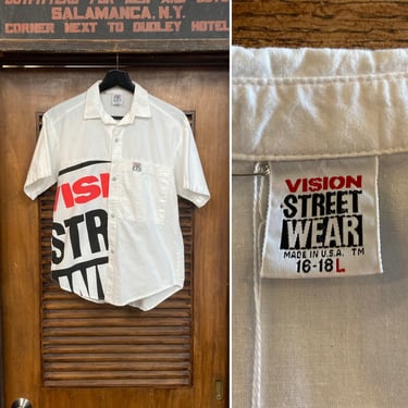 Vintage 1980’s “Vision Street Wear” Skateboard Skate Cotton Short Sleeve New Wave Shirt, 80’s Vintage Clothing 