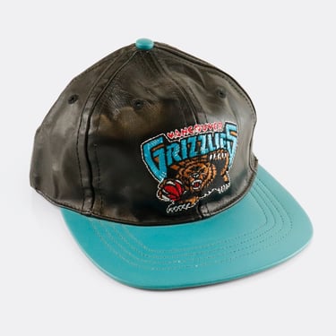 Vintage 1995 NBA Vancouver Grizzlies Leather Velcro Snapback Hat