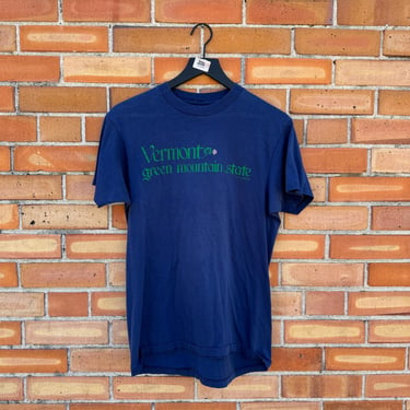 vintage 80s blue Vermont green mountain state tee / m l medium large 