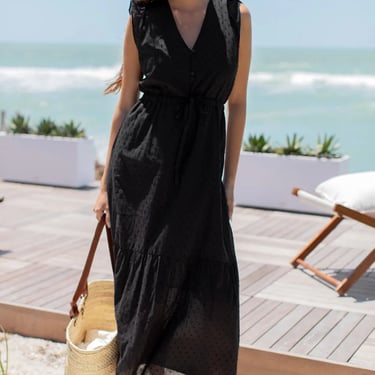 Surya Dress- Black Swiss Dot Organic