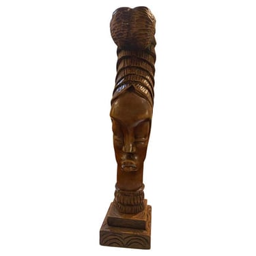 "Ritual In Wood" Mid-Century African Wood Bust