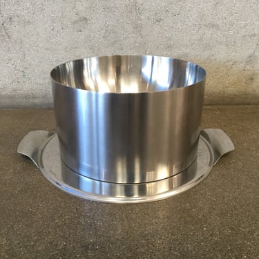 Mid Century Modern Steleton Stainless Arne Jacobs En Salad Bowl with Tray