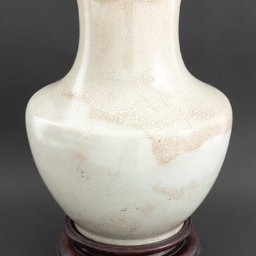 Chinese Ge Ware Type Porcelain Begonia Vase