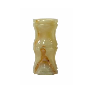 White Brown Onyx Stone Carved Slim Round Shape Display Vase ws3189BE 