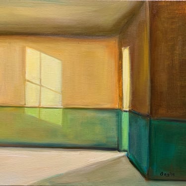 Original Oil Painting - Oil on Canvas - Morning Sun - Empty Room - Sunlight - Yellow- 16x20 inches 