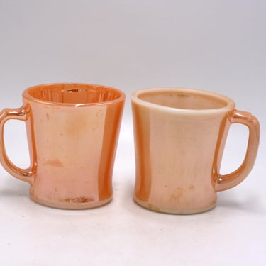 vintage Fire King Luster Coffee Mugs Set of Two 