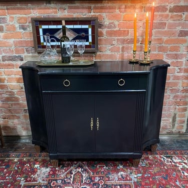 Black painted server / buffet with one drawer and large cabinet space