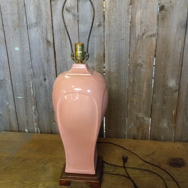 Pink Table Lamp, 6.125 x 6.125 x 28