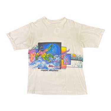 (L) 1990 White Copper Mountain No Guts No Glory T-Shirt 031122 JF