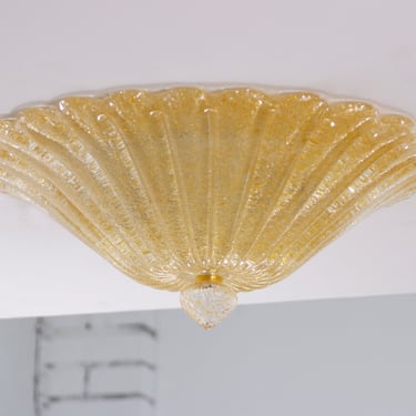 Amber Murano glass ceiling lamp Ø45 cm handmade with grit, chandelier design Made in Italy 