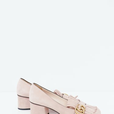 gucci Muted Pink Leather Pumps